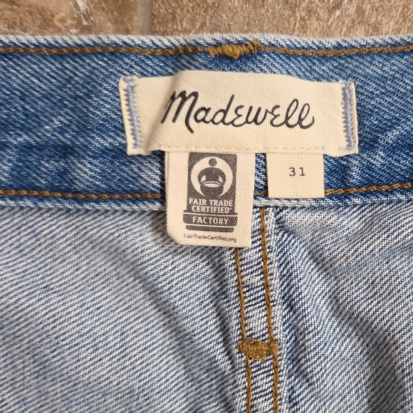 Madewell‎ Women's Denim Mini Skirt Size 31 Light Wash Button Front Fair Trade - Picture 2 of 6